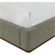 Meridian Furniture Aurin Olive Green Linen Textured Fabric Upholstered Queen Bed
