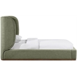 Meridian Furniture Aurin Olive Green Linen Textured Fabric Upholstered Twin Bed