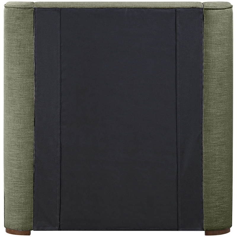Meridian Furniture Aurin Olive Green Linen Textured Fabric Upholstered Twin Bed
