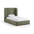 Meridian Furniture Aurin Olive Green Linen Textured Fabric Upholstered Twin Bed
