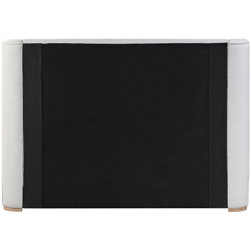 Meridian Furniture Aurin Cream Linen Textured Fabric Upholstered Full Bed