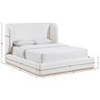 Meridian Furniture Aurin Cream Linen Textured Fabric Upholstered Full Bed