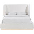 Meridian Furniture Aurin Cream Linen Textured Fabric Upholstered King Bed