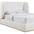 Meridian Furniture Aurin Cream Linen Textured Fabric Upholstered King Bed