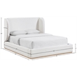 Meridian Furniture Aurin Cream Linen Textured Fabric Upholstered King Bed