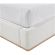Meridian Furniture Aurin Cream Linen Textured Fabric Upholstered Queen Bed