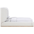 Meridian Furniture Aurin Cream Linen Textured Fabric Upholstered Twin Bed
