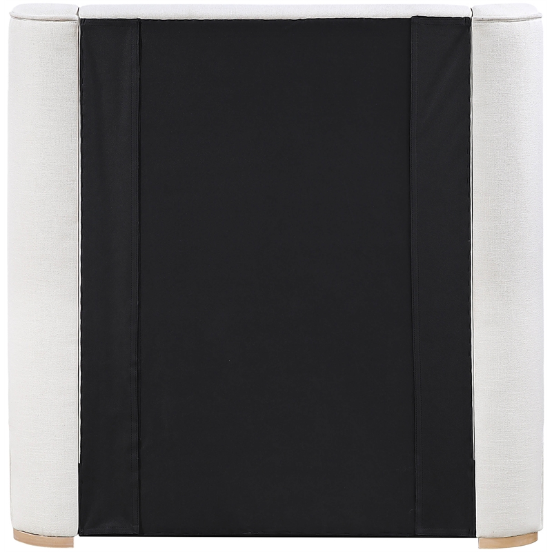 Meridian Furniture Aurin Cream Linen Textured Fabric Upholstered Twin Bed