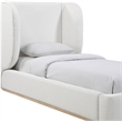 Meridian Furniture Aurin Cream Linen Textured Fabric Upholstered Twin Bed