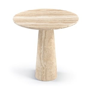 Meridian Furniture Fontelina 30&quot Beige Genuine Marble Bistro Dining Table