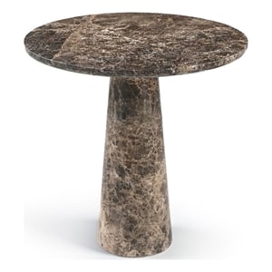 Meridian Furniture Fontelina 30&quot Emperador Genuine Marble Bistro Dining Table