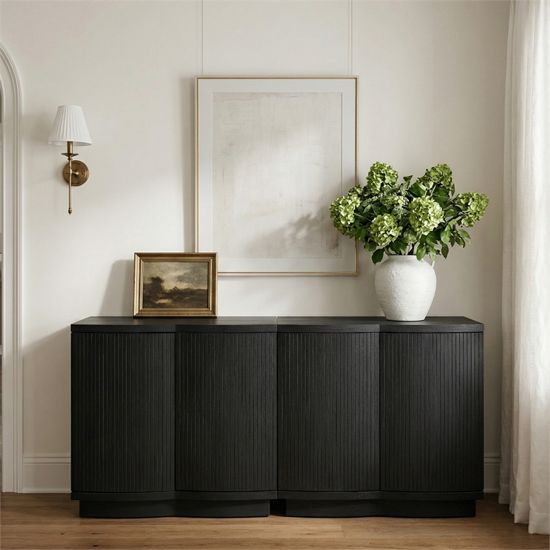 Meridian Furniture Aveline Black Oak Veneer 2pc. Sideboard/Buffet