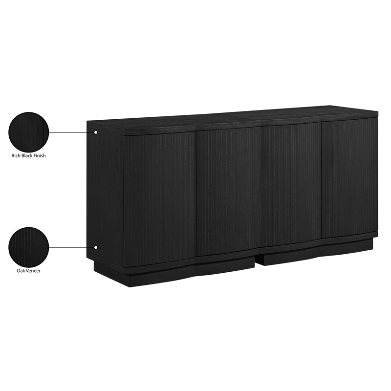 Meridian Furniture Aveline Black Oak Veneer 2pc. Sideboard/Buffet
