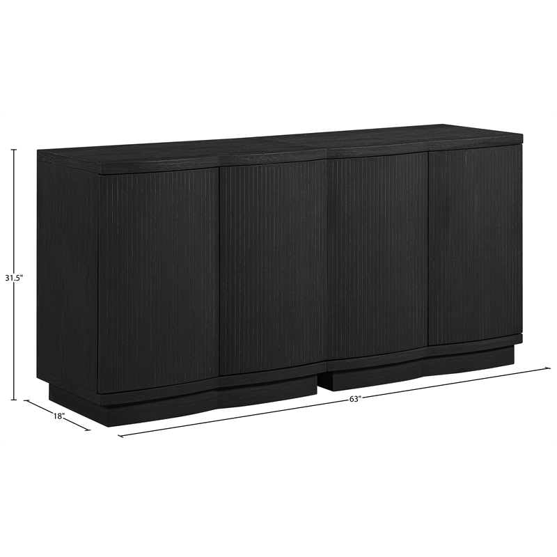 Meridian Furniture Aveline Black Oak Veneer 2pc. Sideboard/Buffet