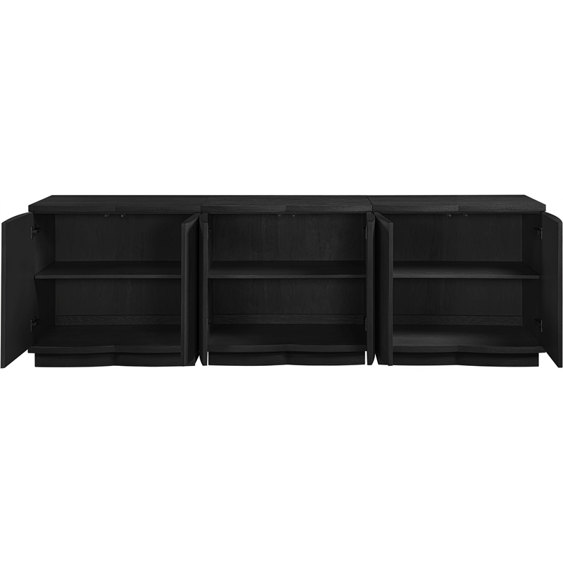 Meridian Furniture Aveline Black Oak Veneer 3pc. Sideboard/Buffet