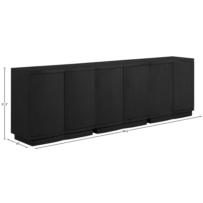 Meridian Furniture Aveline Black Oak Veneer 3pc. Sideboard/Buffet