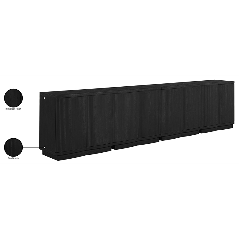 Meridian Furniture Aveline Black Oak Veneer 4pc. Sideboard/Buffet