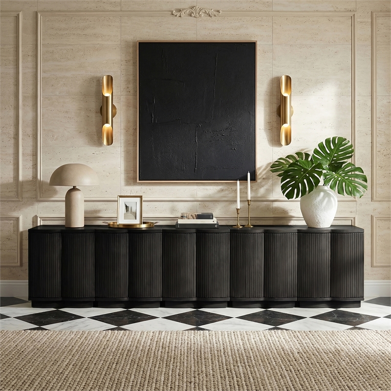 Meridian Furniture Aveline Black Oak Veneer 5pc. Sideboard/Buffet