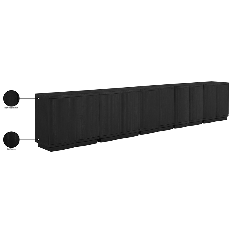 Meridian Furniture Aveline Black Oak Veneer 5pc. Sideboard/Buffet