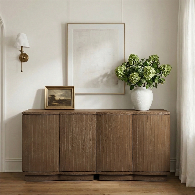 Meridian Furniture Aveline Brown Oak Veneer 2pc. Sideboard/Buffet