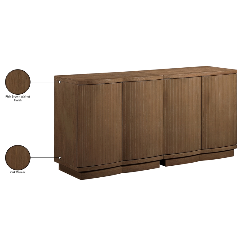 Meridian Furniture Aveline Brown Oak Veneer 2pc. Sideboard/Buffet