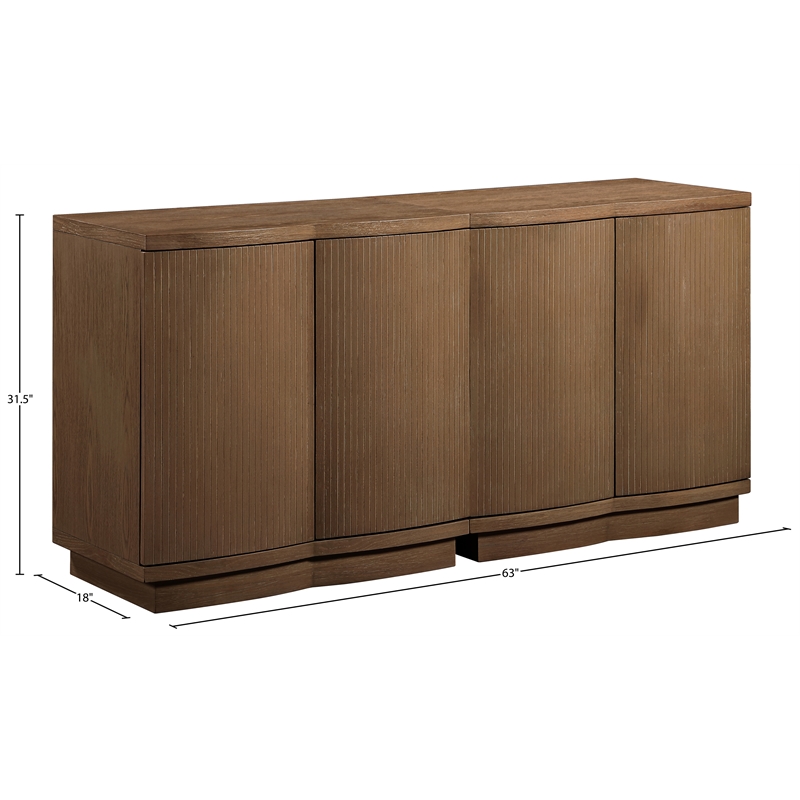 Meridian Furniture Aveline Brown Oak Veneer 2pc. Sideboard/Buffet
