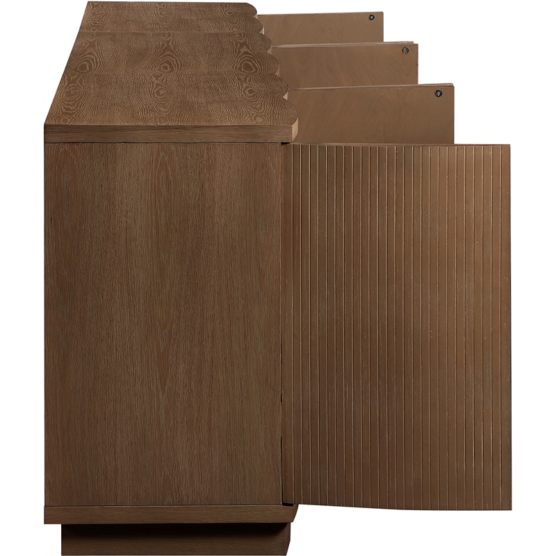 Meridian Furniture Aveline Brown Oak Veneer 3pc. Sideboard/Buffet