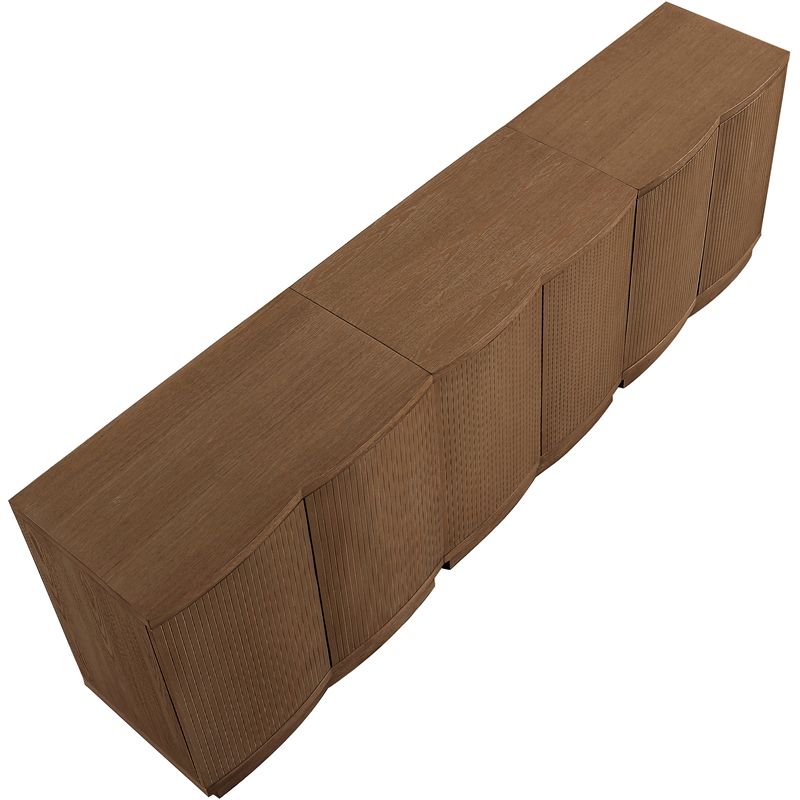 Meridian Furniture Aveline Brown Oak Veneer 3pc. Sideboard/Buffet
