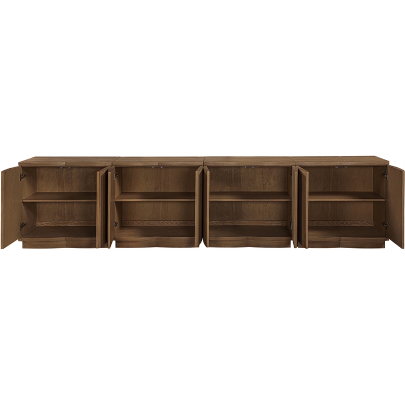 Meridian Furniture Aveline Brown Oak Veneer 4pc. Sideboard/Buffet