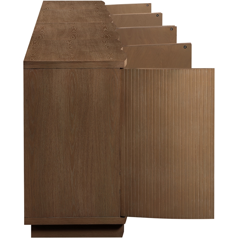 Meridian Furniture Aveline Brown Oak Veneer 4pc. Sideboard/Buffet