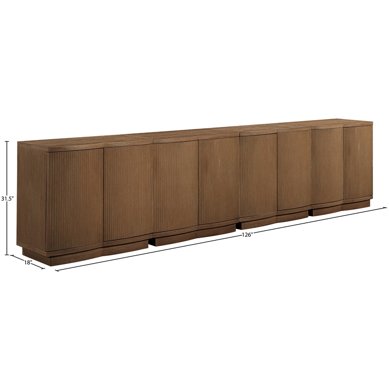 Meridian Furniture Aveline Brown Oak Veneer 4pc. Sideboard/Buffet