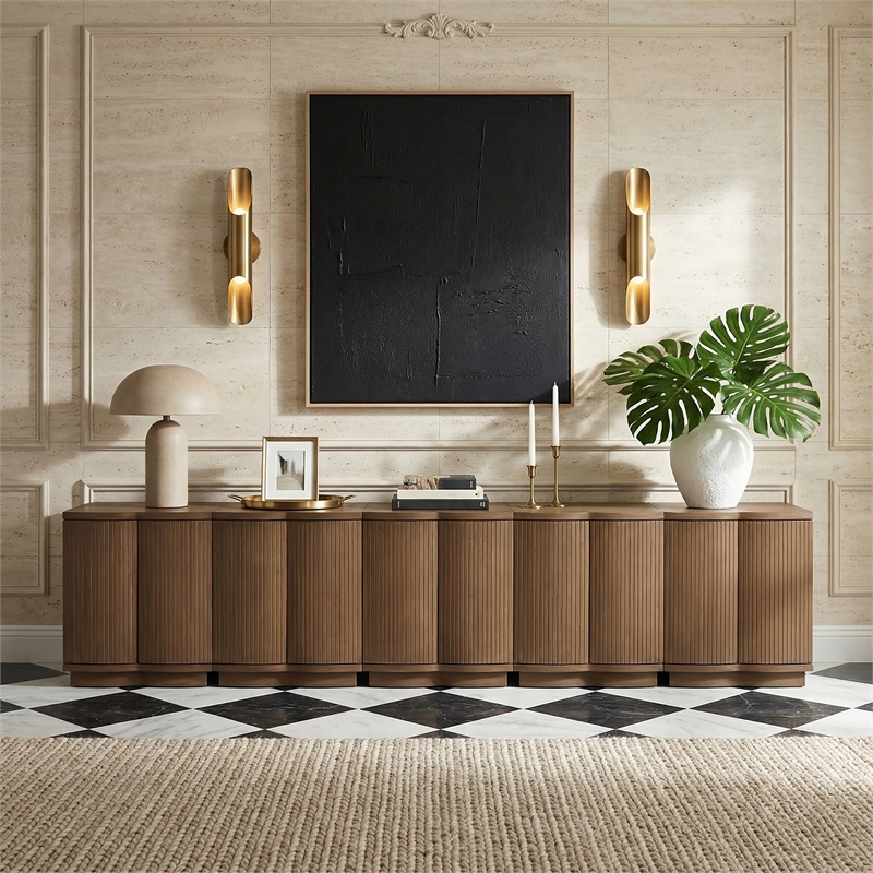 Meridian Furniture Aveline Brown Oak Veneer 5pc. Sideboard/Buffet