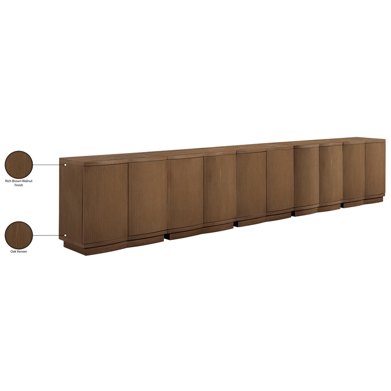 Meridian Furniture Aveline Brown Oak Veneer 5pc. Sideboard/Buffet