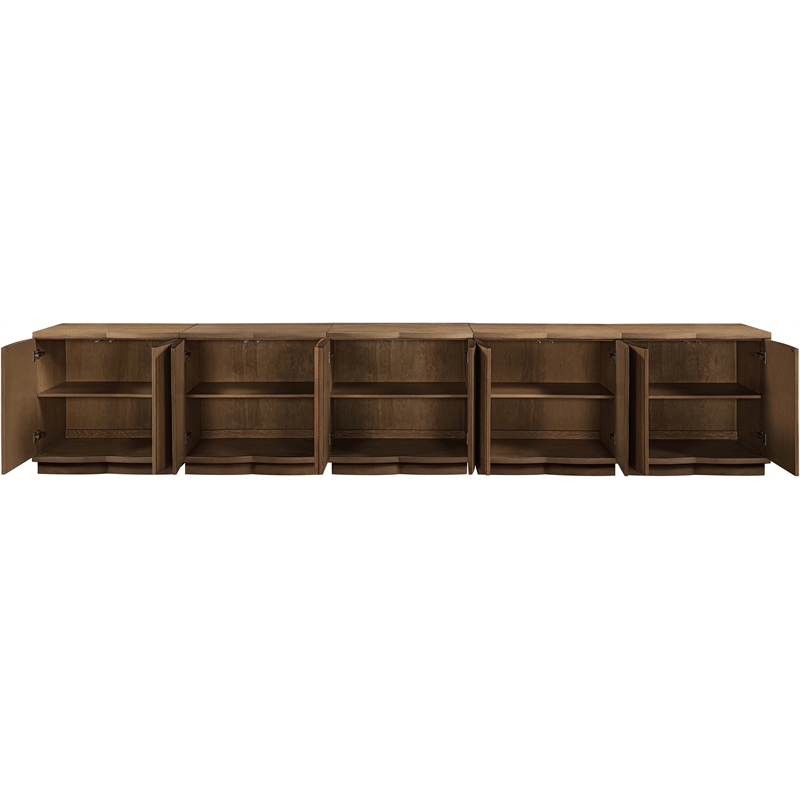 Meridian Furniture Aveline Brown Oak Veneer 5pc. Sideboard/Buffet