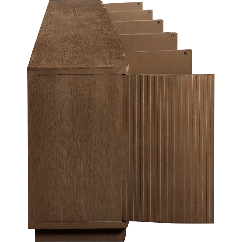 Meridian Furniture Aveline Brown Oak Veneer 5pc. Sideboard/Buffet