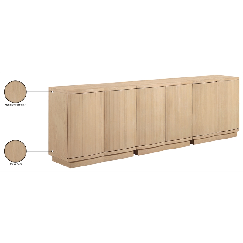 Meridian Furniture Aveline Natural Oak Veneer 3pc. Sideboard/Buffet