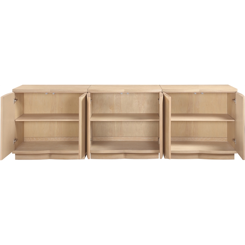 Meridian Furniture Aveline Natural Oak Veneer 3pc. Sideboard/Buffet