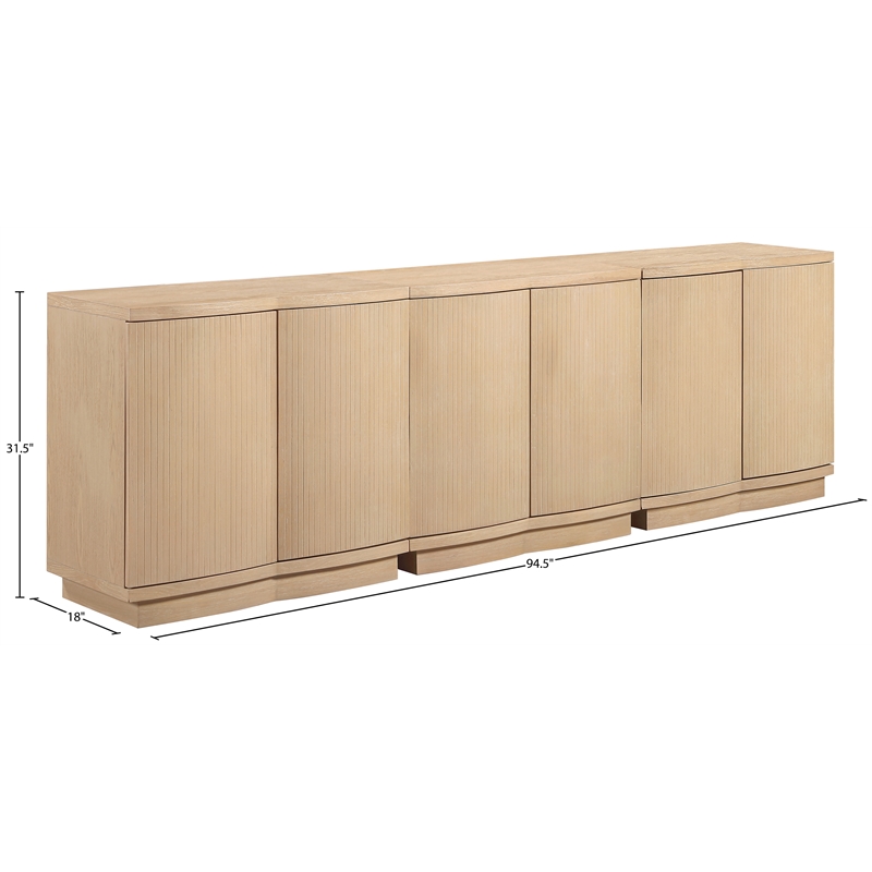 Meridian Furniture Aveline Natural Oak Veneer 3pc. Sideboard/Buffet