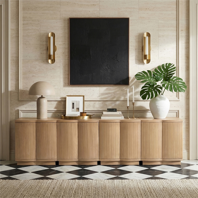 Meridian Furniture Aveline Natural Oak Veneer 4pc. Sideboard/Buffet