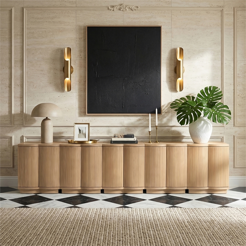 Meridian Furniture Aveline Natural Oak Veneer 5pc. Sideboard/Buffet