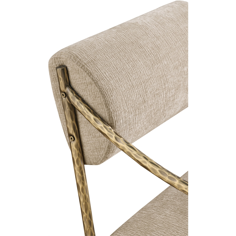 Meridian Furniture Bastille Beige Chenille Fabric Dining Arm Chair (Set of 2)