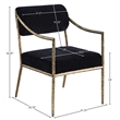 Meridian Furniture Bastille Black Chenille Fabric Dining Arm Chair (Set of 2)