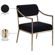 Meridian Furniture Bastille Black Chenille Fabric Dining Arm Chair (Set of 2)