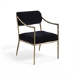 Meridian Furniture Bastille Black Chenille Fabric Dining Arm Chair (Set of 2)
