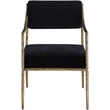 Meridian Furniture Bastille Black Chenille Fabric Dining Arm Chair (Set of 2)