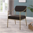 Meridian Furniture Bastille Brown Chenille Fabric Dining Arm Chair (Set of 2)