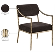 Meridian Furniture Bastille Brown Chenille Fabric Dining Arm Chair (Set of 2)
