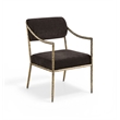 Meridian Furniture Bastille Brown Chenille Fabric Dining Arm Chair (Set of 2)