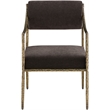 Meridian Furniture Bastille Brown Chenille Fabric Dining Arm Chair (Set of 2)