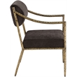 Meridian Furniture Bastille Brown Chenille Fabric Dining Arm Chair (Set of 2)